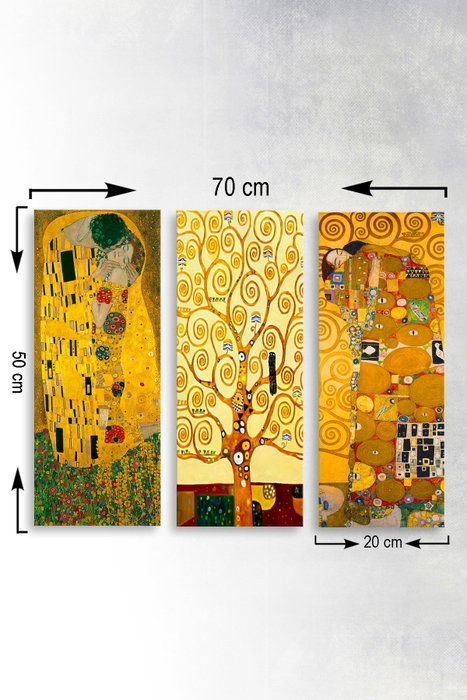 Wallity Set de 3 Cuadros Decorativos de Gustav Klimt en MDF Wallity Set de 3 Cuadros Decorativos de Gustav Klimt en MDF